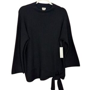 Chico's Black Side-Tie Pullover Sweater Size 2 Large NWT Cashmere Blend